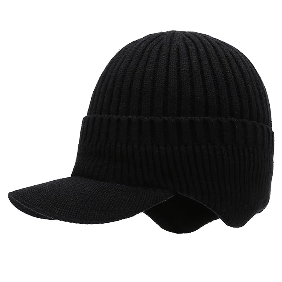 LOOGDEEL Winter Woolen Hat Thick Velvet Cycling Knitted Headwear Ear Protection Cap anti Cold Motorcycle Warm Headgear Women Men