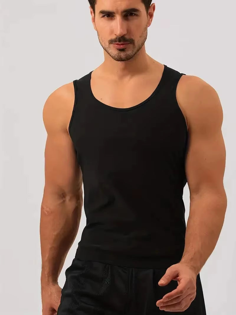 Men'S Sauna Vest Workout Sweat Tank Top Waist Trainer for Men Compression Sweat Enhancing Vest
