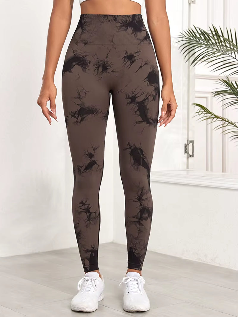 Tie Dye Seamless Gym Leggings Women Push up Women Mallas Sports Fitness Contour Yoga Running Pants Elastic Leggins
