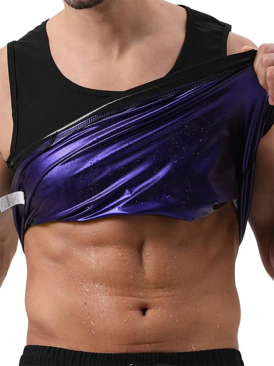 Men'S Sauna Vest Workout Sweat Tank Top Waist Trainer for Men Compression Sweat Enhancing Vest