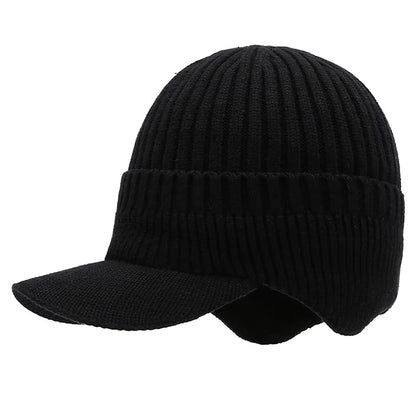 LOOGDEEL Winter Woolen Hat Thick Velvet Cycling Knitted Headwear Ear Protection Cap anti Cold Motorcycle Warm Headgear Women Men
