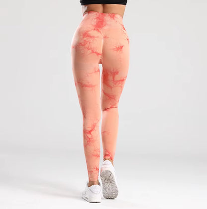Tie Dye Seamless Gym Leggings Women Push up Women Mallas Sports Fitness Contour Yoga Running Pants Elastic Leggins
