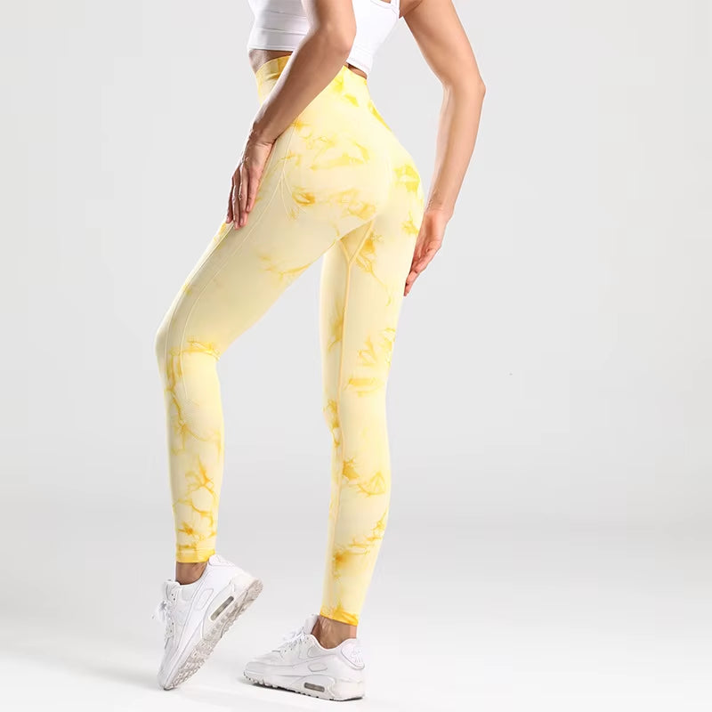 Tie Dye Seamless Gym Leggings Women Push up Women Mallas Sports Fitness Contour Yoga Running Pants Elastic Leggins