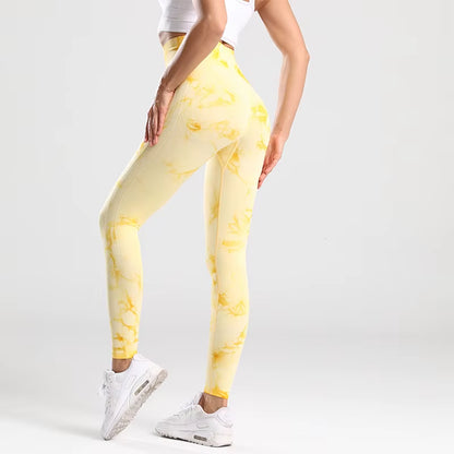 Tie Dye Seamless Gym Leggings Women Push up Women Mallas Sports Fitness Contour Yoga Running Pants Elastic Leggins