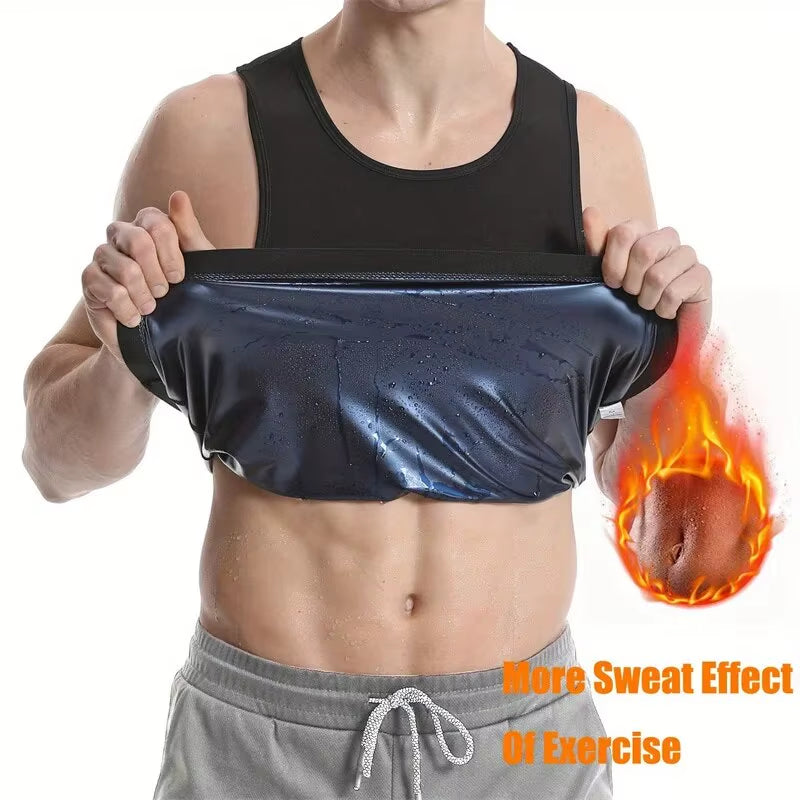 Men'S Sauna Vest Workout Sweat Tank Top Waist Trainer for Men Compression Sweat Enhancing Vest
