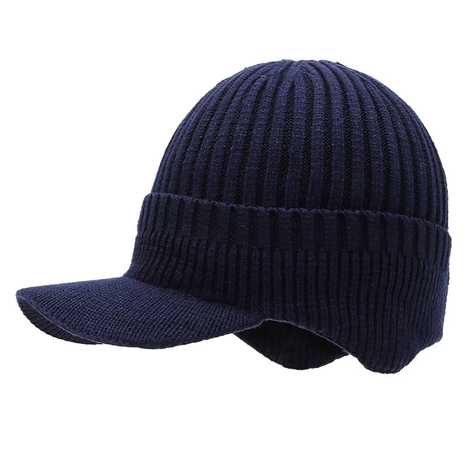 LOOGDEEL Winter Woolen Hat Thick Velvet Cycling Knitted Headwear Ear Protection Cap anti Cold Motorcycle Warm Headgear Women Men