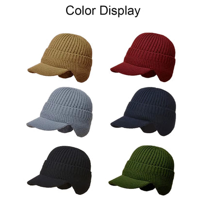 LOOGDEEL Winter Woolen Hat Thick Velvet Cycling Knitted Headwear Ear Protection Cap anti Cold Motorcycle Warm Headgear Women Men