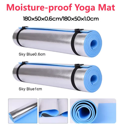 Waterproof Yoga Mat Moisture-Proof Yoga Mat with Bandage Thickened Aluminum Membrane Exercise Mat for Fitness Exercise