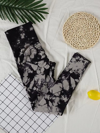 Tie Dye Seamless Gym Leggings Women Push up Women Mallas Sports Fitness Contour Yoga Running Pants Elastic Leggins